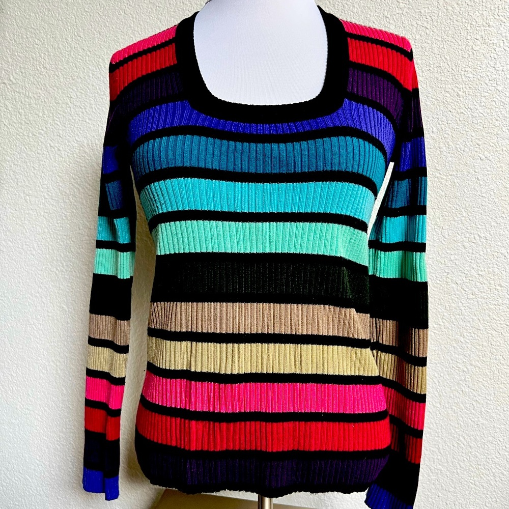 Multi colored striped sweater